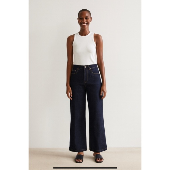 J MCLAUGHLIN LOWDEN WIDE LEG JEANS HIGH WAIST PREPPY MODERN WEEKEND NWT 4